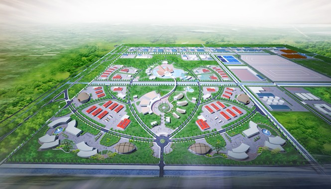 Khởi động khu công nghệ môi trường xanh Long An Dự án Khu công nghệ Môi trường xanh Long An - Phối cảnh hoa sen