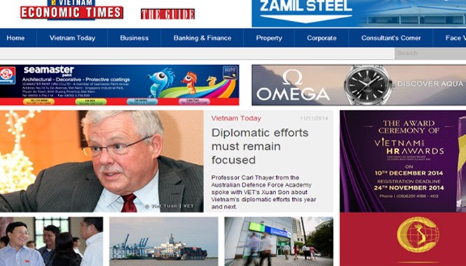 Ra mắt ấn phẩm Vietnam Economic Times điện tử Ảnh chụp màn hình giao diện Vietnam Economic Times.