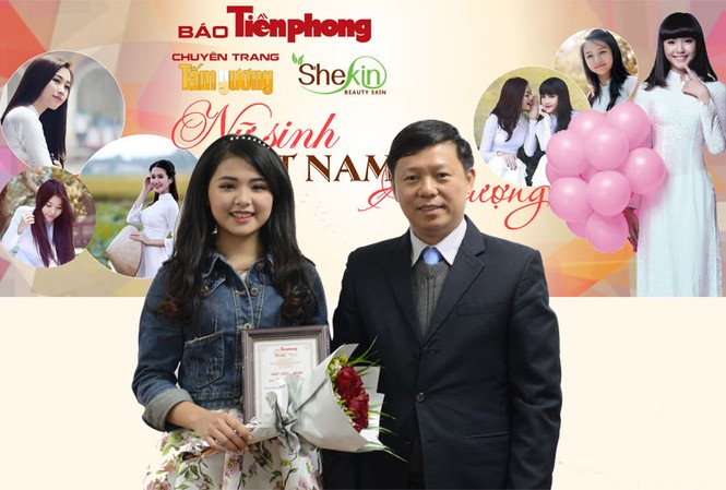 Lê Thị Thu Hiền là nữ sinh Việt Nam Ấn tượng tháng 11 Ông Trần Thanh Lâm, Phó Tổng biên tập báo Tiền Phong, Trưởng Ban tổ chức, Trưởng Ban giám khảo cuộc thi ảnh Nữ sinh Việt Nam ấn tượng trao giải thưởng cho Lê Thị Thu Hiền. Ảnh: Mai Xuân Tùng.