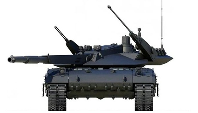 Khám phá sức mạnh của siêu tăng Armata Hình ảnh mô phỏng một chiếc xe tăng Armata. Ảnh: Youtube.