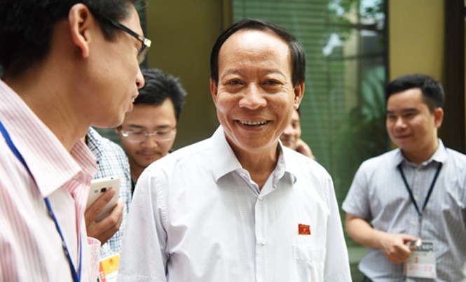 'Tội rửa tiền trong vụ Giang Kim Đạt là điển hình' Thượng tướng Lê Quý Vương, Thứ trưởng Bộ Công an trả lời báo chí. Ảnh: Giang Huy.