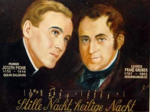 Khúc Giáng sinh 'Silent Night': 200 năm vẫn là bản 'hit' Tác giả ca khúc Silent Night, Franz Xaver Gruber (phải) và Joseph Mohr.