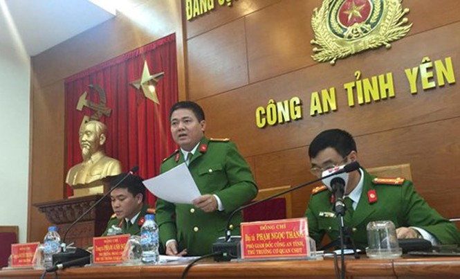 Đỗ Cường Minh là thủ phạm duy nhất sát hại Bí thư Yên Bái Trung tá Phạm Anh Sơn, Trưởng Phòng CSHS Công an tỉnh Yên Bái, công bố kết luận điều tra vụ án. Ảnh: Lê Dương.