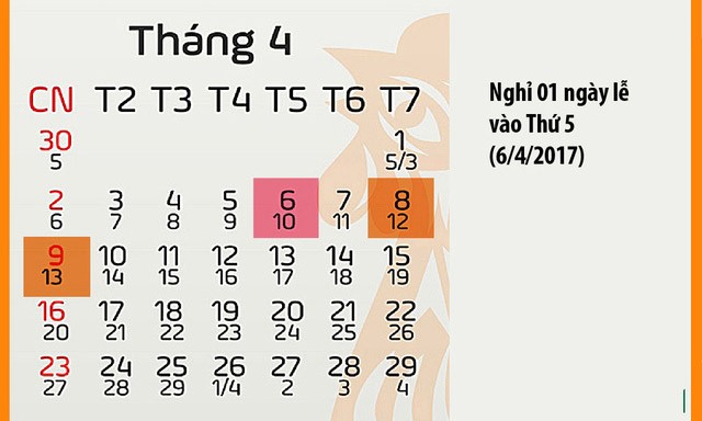 Giỗ tổ Hùng Vương chỉ nghỉ 1 ngày Công chức, viên chức nghỉ 1 ngày trong Lễ Giỗ tổ Hùng Vương 2017.