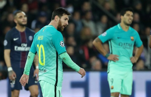 Barca sẽ phải viết lại lịch sử nếu muốn đi tiếp ở Champions League Barca nhận thất bại gây sốc khi họ là ứng viên số một cho chức vô địch trước vòng 1/8. Ảnh: Reuters.