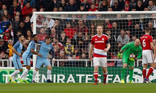 Man City thắng dễ Boro, vào bán kết Cup FA Đánh bại Boro là bước chạy đà tốt của Man City trước khi họ trở lại với vòng 1/8 Champions League. Ảnh: Reuters.