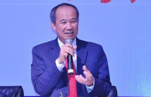 5 năm không tái cơ cấu xong Sacombank, tôi sẽ ra đi Ông Dương Công Minh tại Đại hội cổ đông Sacombank sáng 20/4. Ảnh: Lệ Chi.