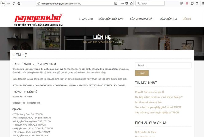 Tràn lan website siêu thị điện máy dởm lừa tiền người tiêu dùng Một trang web giả mạo các tên tuổi siêu thị lớn để trục lợi