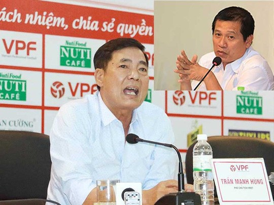 VFF ra thông báo vụ tuồn băng ghi âm nội bộ ra ngoài Phó ban Trọng tài Dương Văn Hiền (ảnh nhỏ) và Phó chủ tịch VPF Trần Mạnh Hùng đang trở thành tâm điểm vụ rò rỉ băng ghi âm cuộc họp nội bộ ở VFF.