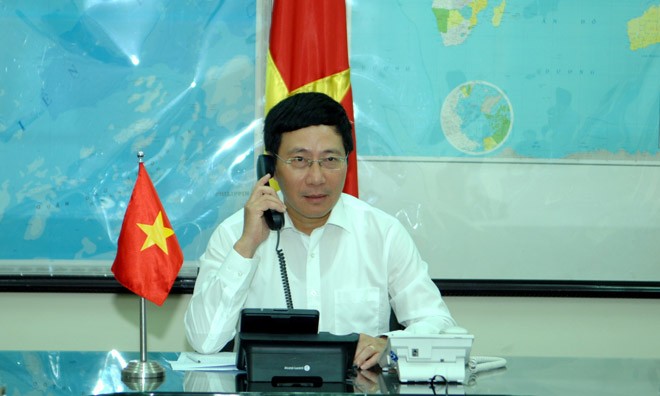 Phó Thủ tướng: Việt Nam kiên quyết yêu cầu Trung Quốc rút giàn khoan Phó Thủ tướng, Bộ trưởng Ngoại giao Phạm Bình Minh.