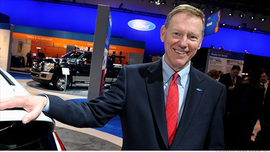 'Người hùng' Alan Mulally định ngày chia tay Ford Người hùng của Ford Alan Mulally sẽ về hưu ngày 1/7 tới.