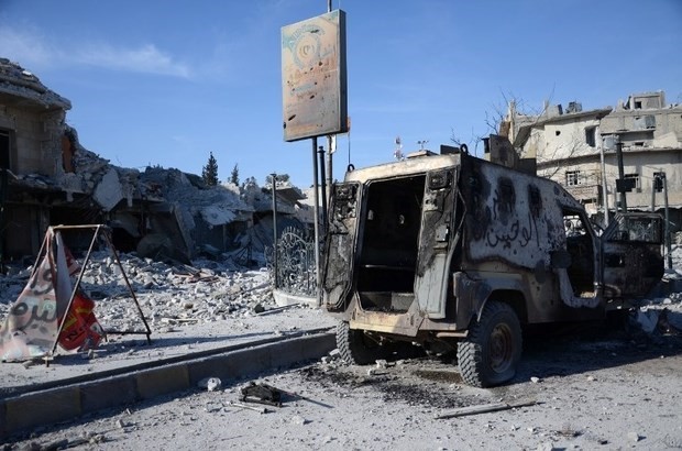 Bản tin 8H: IS phản công, 60 tay súng nổi dậy Syria thiệt mạng Hiện trường vụ đánh bom ở thị trấn gần Al-bab. (Nguồn: AFP)