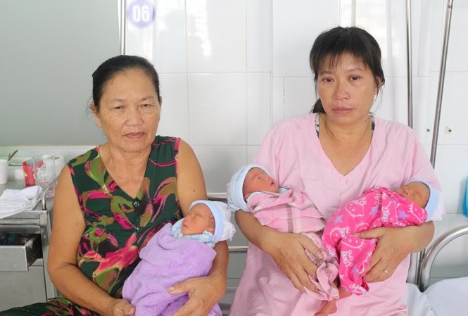 Cứu thành công sản phụ tam thai bị tiền sản giật 3 bé trai trong ca tam thai ở Cần Thơ (Bệnh viện cung cấp)