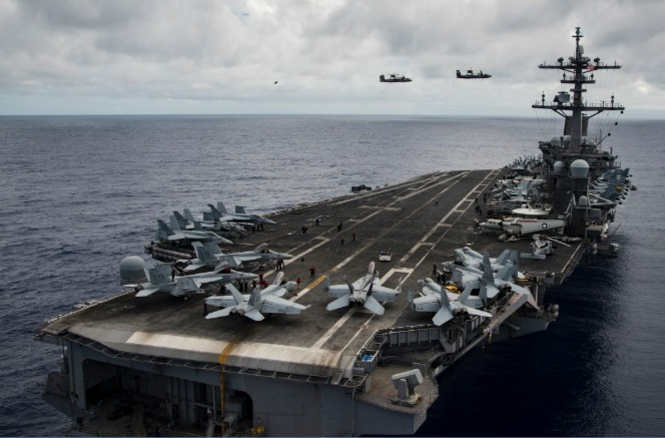 Mỹ nói gì sau khi Triều Tiên tuyên bố ‘nhấn chìm’ tàu sân bay? Tàu sân bay USS Carl Vinson.