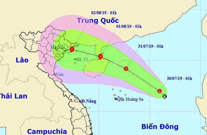 Bản tin 8H: Áp thấp nhiều khả năng mạnh lên thành bão trên Biển Đông Vị trí và đường đi của áp thấp. Ảnh: Trung tâm Dự báo Khí tượng Thủy văn Quốc gia