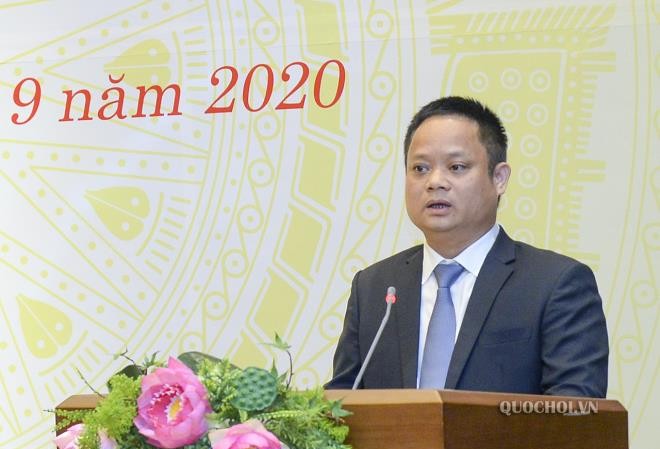 Bản tin 8H: Bổ nhiệm chức vụ Phó Chủ nhiệm Văn phòng Quốc hội Tân Phó Chủ nhiệm Văn phòng Quốc hội Vũ Minh Tuấn phát biểu tại buổi Lễ. Ảnh: VTC News