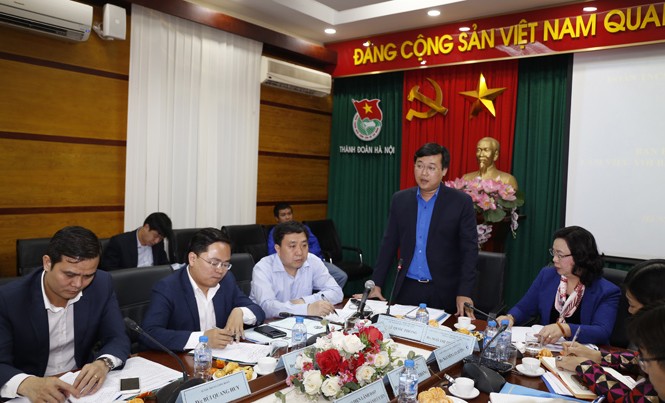 Chung tay hỗ trợ thanh niên khởi nghiệp Bí thư thứ nhất T.Ư Đoàn Lê Quốc Phong phát biểu tại hội nghị.