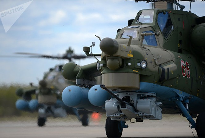 Nga thử trực thăng huấn luyện - chiến đấu Mi-28 UB tại Syria Nga thử trực thăng huấn luyện - chiến đấu Mi-28 UB tại Syria