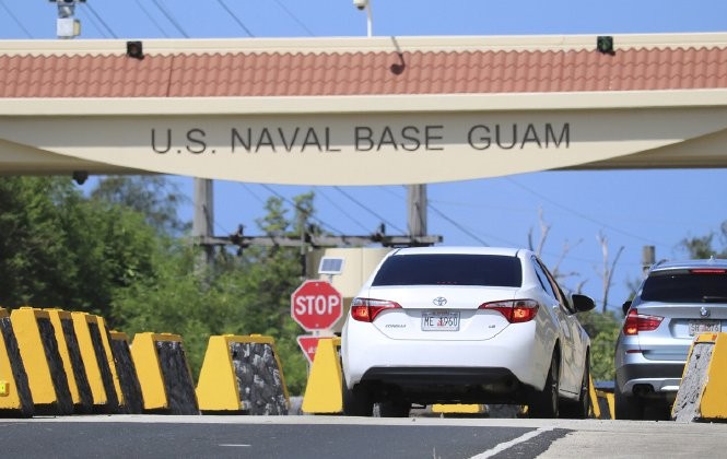 Đảo Guam chỉ dẫn người dân đề phòng cuộc tấn công tên lửa Ảnh: WashingtoNexaminer