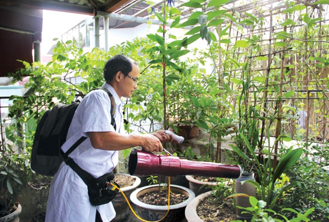 Hà Nội: Nhiều nhà vẫn Các chuyên gia của Viện Sốt rét côn trùng và ký sinh trùng trung ương kiểm tra bọ gậy tại nhà dân