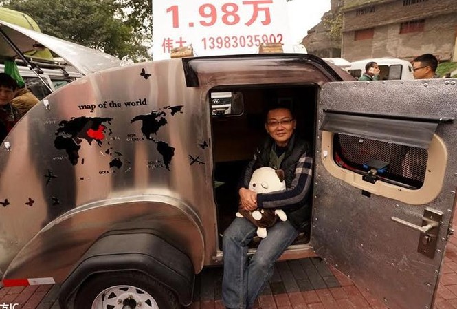 “Nhà di động” giá 65 triệu gây sốt ở Trung Quốc "Ngôi nhà di động" nhìn từ bên ngoài.