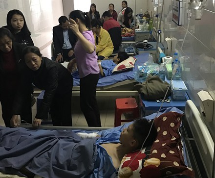 4 em học sinh bị thương nặng đang được điều trị tại Bệnh viện Đa khoa Trung ương Thái Nguyên.