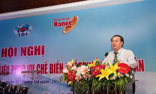Tập Đoàn Sao Mai tổ chức “Hội nghị phát triển nguồn nguyên liệu năm 2017” Ông Lê Thanh Thuấn, Chủ tịch Tập Đoàn Sao Mai phát biểu tại hội nghị.