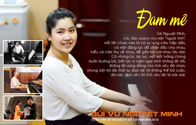 Cô gái Việt được mời làm trợ lý cho giáo sư ĐH tại Mỹ Bùi Vũ Nguyệt Minh - cô gái là trợ giảng của giáo sư âm nhạc giảng dạy tại ĐH ở Mỹ (Ảnh Thành đoàn TPHCM)