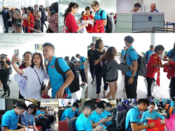 Quang Hải, Công Phượng được fan săn đón trước giờ đi Myanmar Quang Hải, Công Phượng được fan săn đón trước giờ đi Myanmar
