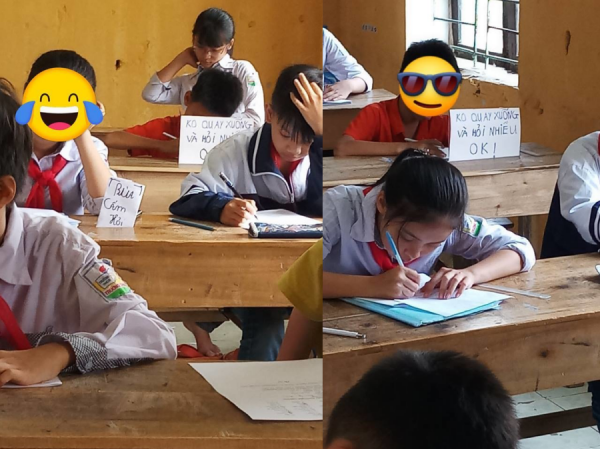 Góc thi cử: Không cho chép bài, cậu bé trưng bảng Góc thi cử: Không cho chép bài, cậu bé trưng bảng "cấm hỏi" khiến dân mạng cười bò