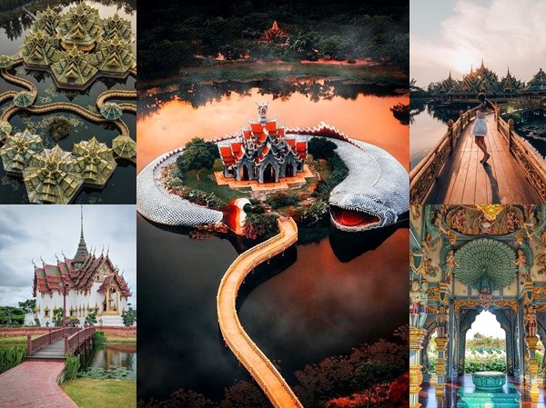 Thủy quái bao quanh ngôi đền trong thành cổ ở Thái Lan Thủy quái bao quanh ngôi đền trong thành cổ ở Thái Lan