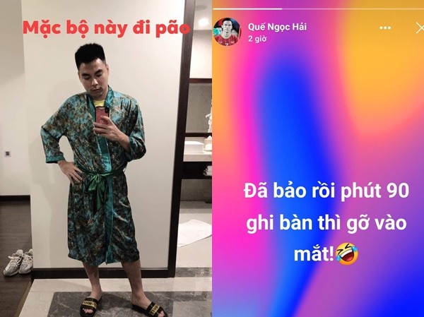 Hải Quế phấn khích, Đức Huy đòi mặc pijama đi bão khi tuyển U22 Việt Nam thắng Hải Quế phấn khích, Đức Huy đòi mặc pijama đi bão khi tuyển U22 Việt Nam thắng