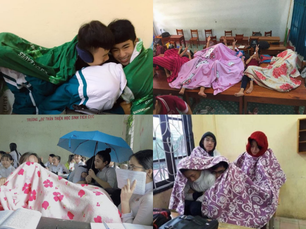 Muôn kiểu Muôn kiểu "ứng phó" thời tiết mùa Đông của teen: Đem chăn bông vào lớp, quấn khắp người khi đạp xe