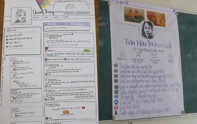 Bất ngờ với cách học văn thời 4.0: Tóm tắt tiểu sử nhà văn bằng “Facebook giấy” Bất ngờ với cách học văn thời 4.0: Tóm tắt tiểu sử nhà văn bằng “Facebook giấy”