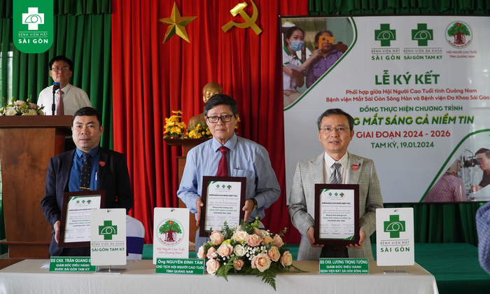 BV Mắt Sài Gòn Sông Hàn, BV Đa Khoa Sài Gòn Tam Kỳ ký hợp tác với Hội người cao tuổi Quảng Nam