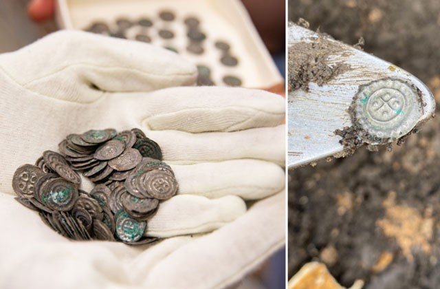 Bảo tàng Hạt Jönköping thông báo rằng hiện nay họ sở hữu hơn một trăm đồng xu thời Trung cổ, được tìm thấy trong một ngôi mộ. Ảnh: Bảo tàng hạt Jönköping)