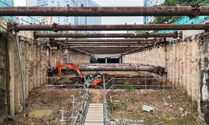 Tận thấy vị trí robot sắp đào hầm đường sắt Nhổn - Ga Hà Nội
