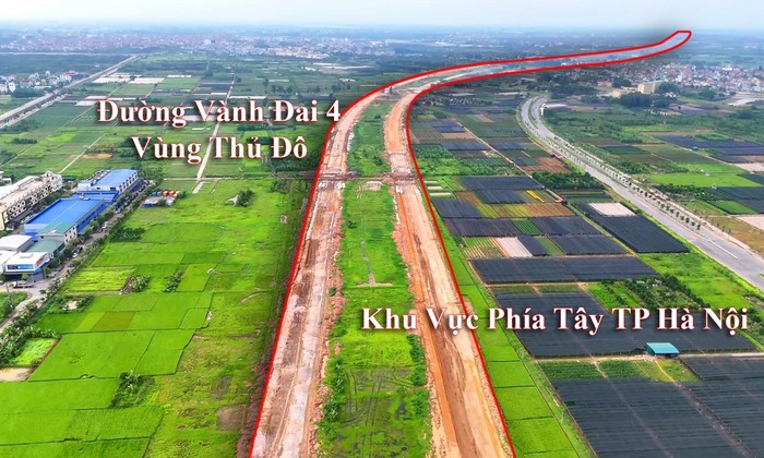 Toàn cảnh đường Vành đai 4 vùng Thủ đô khu vực phía Tây Hà Nội sau gần một năm thi công