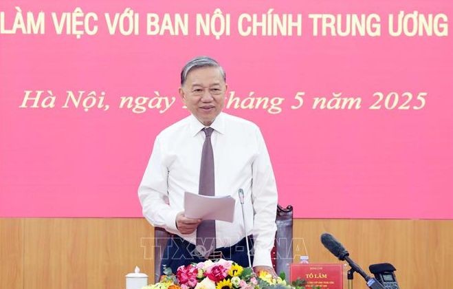 Tổng Bí thư Tô Lâm chủ trì làm việc với Ban Nội chính Trung ương 