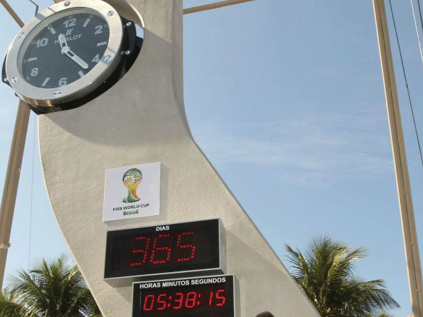 Đồng hồ đếm ngược World Cup 2014 ngừng chạy