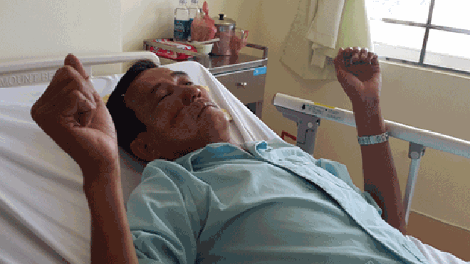 Đại úy Thái đang điều trị tại Bệnh viện Bà Rịa - Ảnh: Nguyễn Long