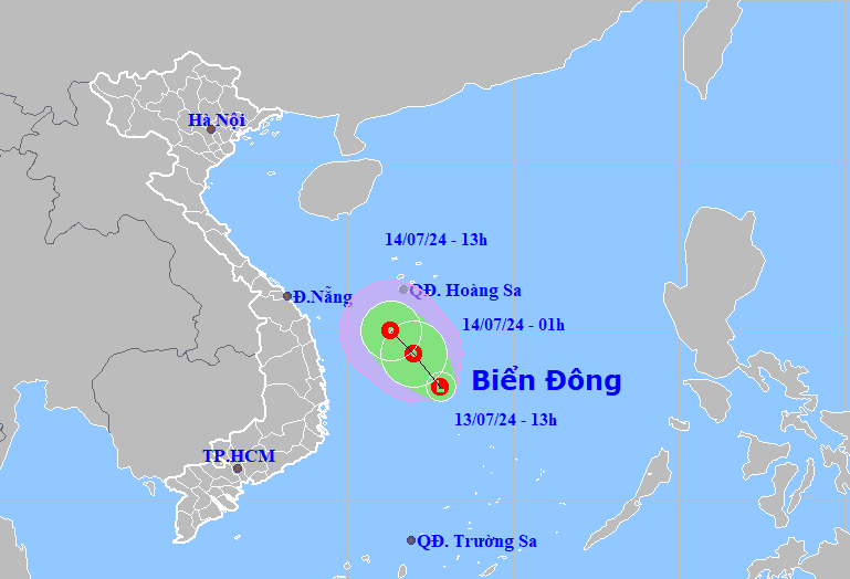 Biển Đông hình thành vùng áp thấp, thời tiết đất liền rất xấu