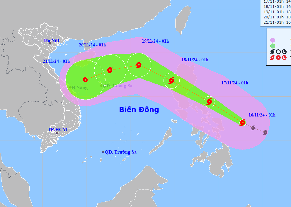 Bão Manyi mạnh cấp 15 sắp vào Biển Đông