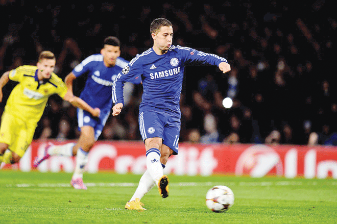 Chelsea đè bẹp Maribor trên sân nhà Stamford Bridge với tỉ số như một set tennis. Ảnh: Getty Images