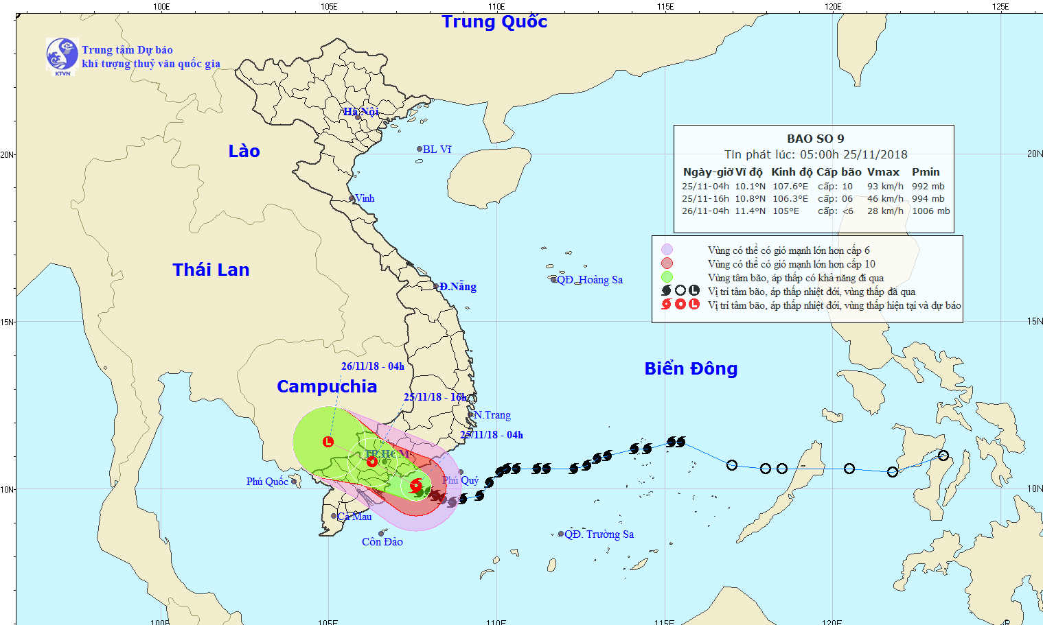 Sáng 25-11: Bão số 9 áp sát Vũng Tàu, gió mưa đang mạnh lên