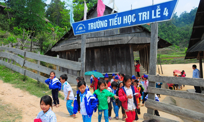 Trường tiểu học Tri Lễ 4, nơi chỉ có 41 giáo viên nam. Ảnh: Quang Long.