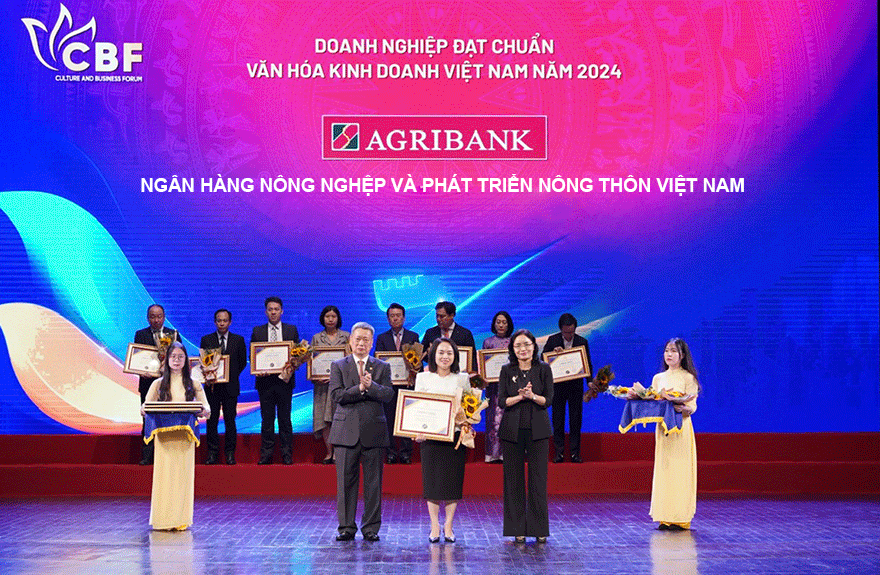 Agribank - Doanh nghiệp đạt chuẩn Văn hóa kinh doanh Việt Nam năm 2024 ảnh 1