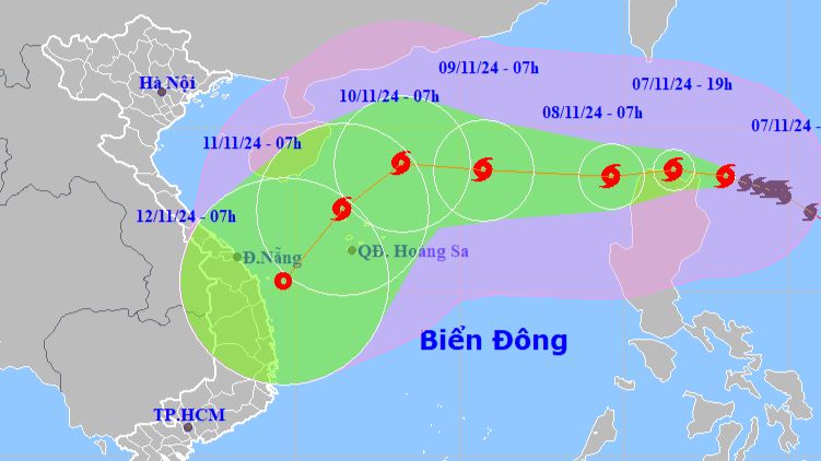 Bão Yinxing có cường độ mạnh, diễn biến phức tạp, rất nguy hiểm