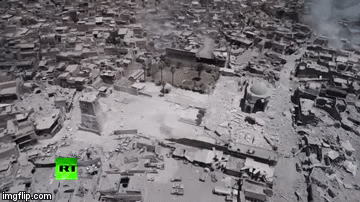 Mosul hoang tàn, đổ nát nhìn từ trên cao