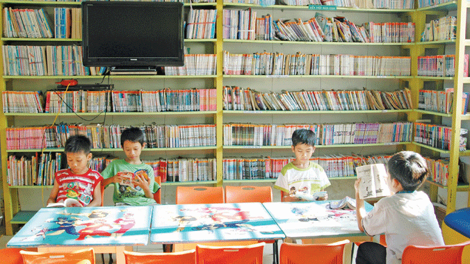 Thư viện ở Trung tâm nuôi dạy trẻ mồ côi Long Hoa. Ảnh: T.N.A